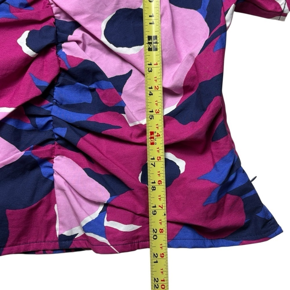 NEW Banana Republic Fitted Poplin Top Size 8 Crop Vibrant Floral Print - Picture 8 of 12